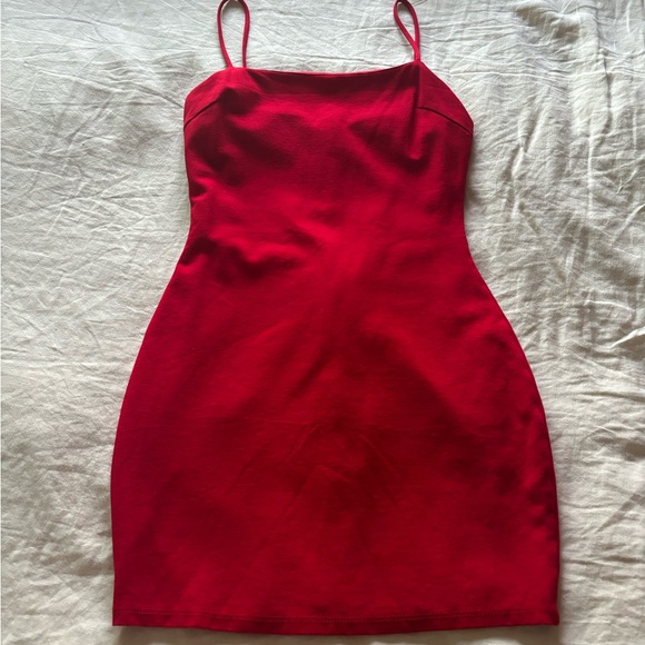Mini Red Spaghetti Strap bodycon dress - Picture 2 of 6